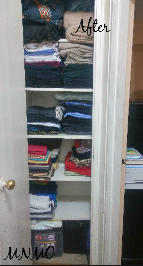 uncluttered linen closet