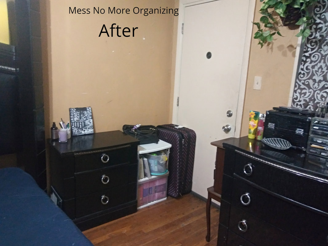 decluttered guest room